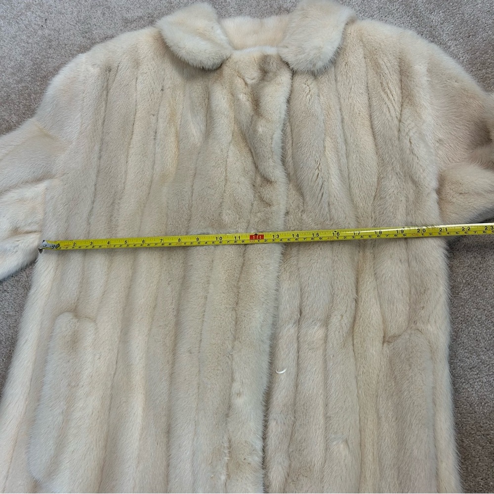 Cream mink long fur coat vintage - Picture 10 of 11